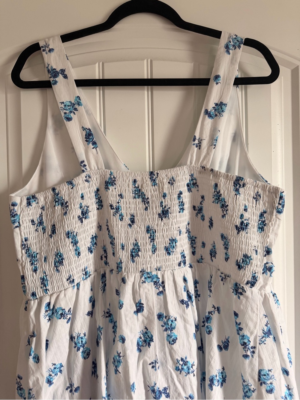 No Boundaries White Dress with Blue Floral Accents - Picture 6 of 7